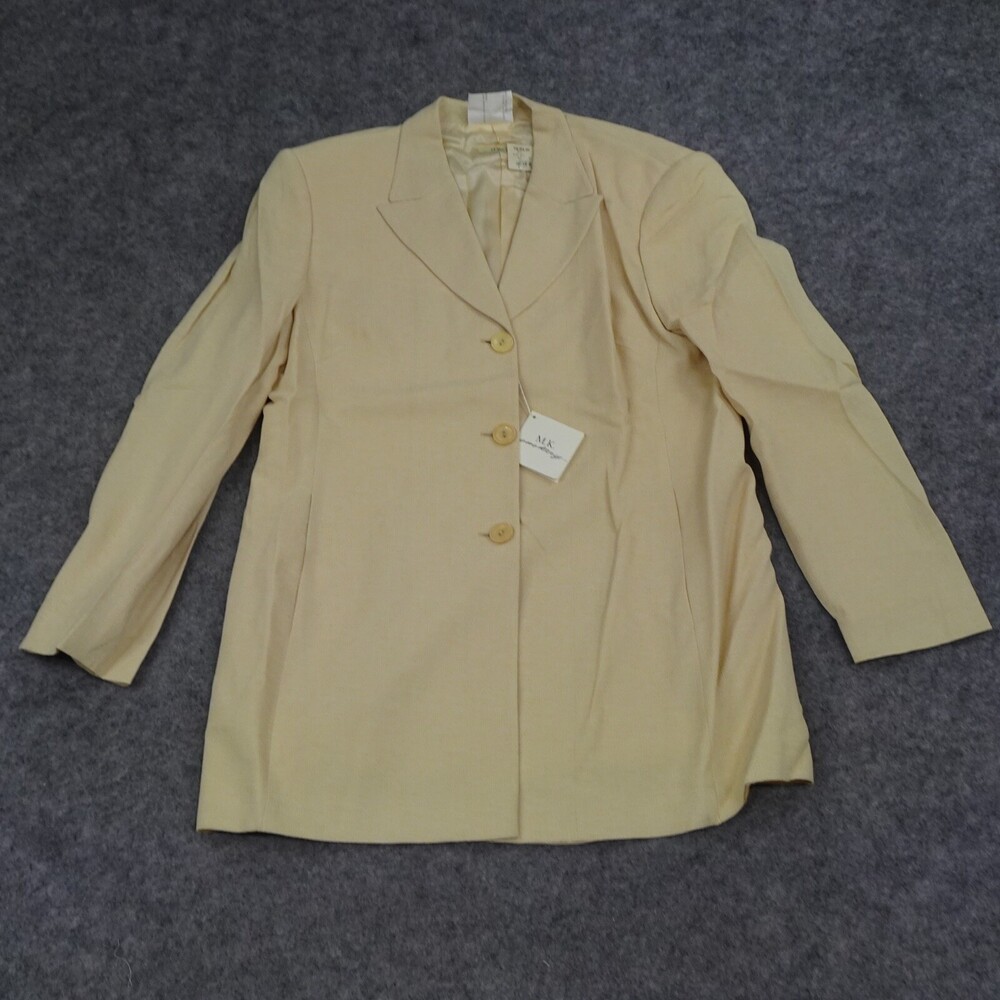 Vintage MK Emkay Blazer Womens 48 Beige Extra Large Jacket Geometric Solid